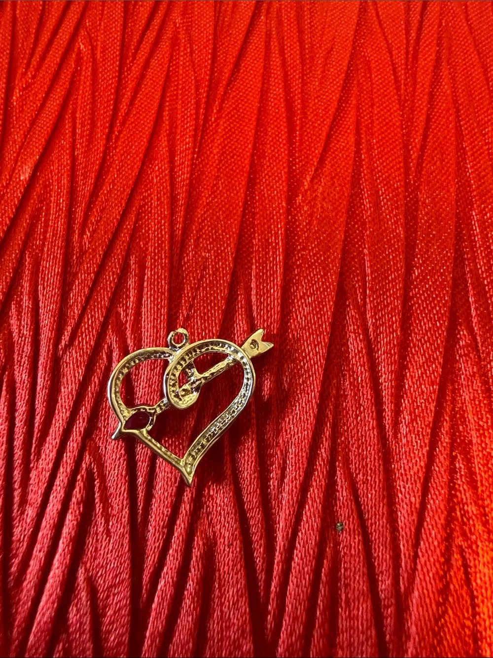Silver Heart and Ruby and diamond Accent Pendant